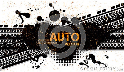 Off-Road dirt rally hand drawn grunge lettering Vector Illustration